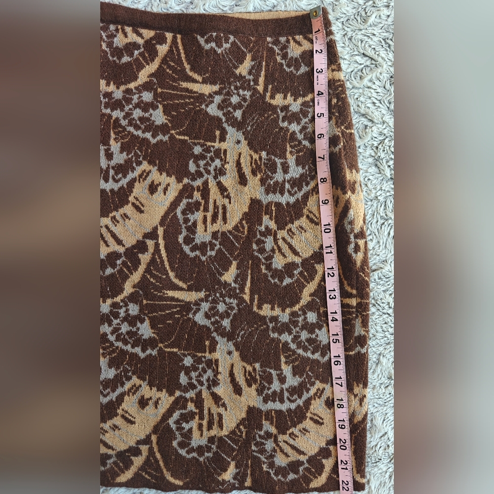 Sparrow Anthropologie Women’s Skirt XS Brown Abstract Straight Cozy EUC - Picture 7 of 7